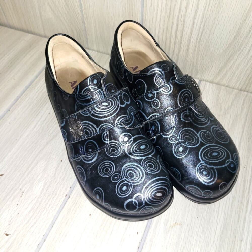 Alegria Joleen O'Yea Blues Leather Floral Print Comfort Shoes Size 7.5